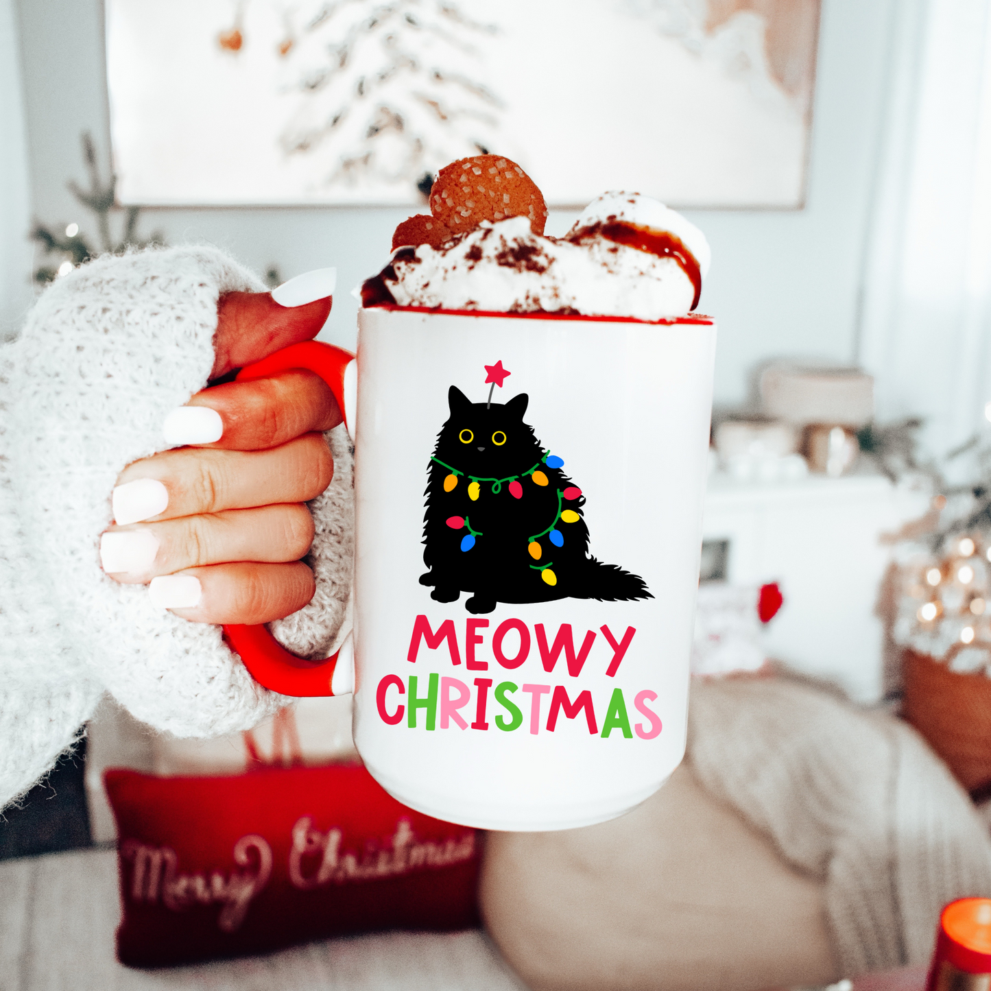 Meowy Christmas Ceramic 15oz Mug