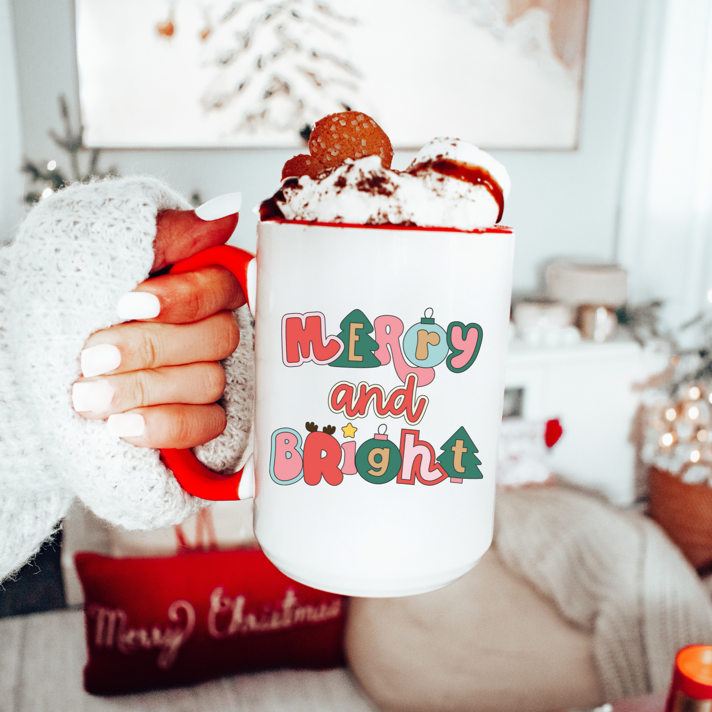 Retro Merry & Bright Ceramic 15oz Mug