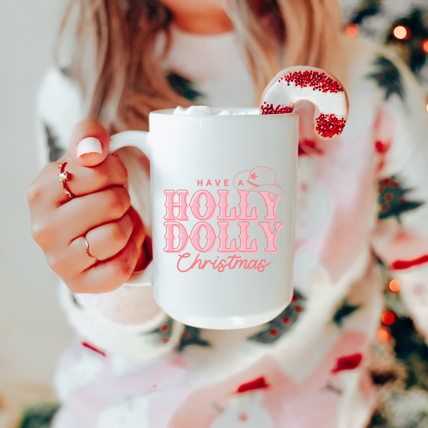 Holly Dolly Christmas Ceramic 15oz Mug