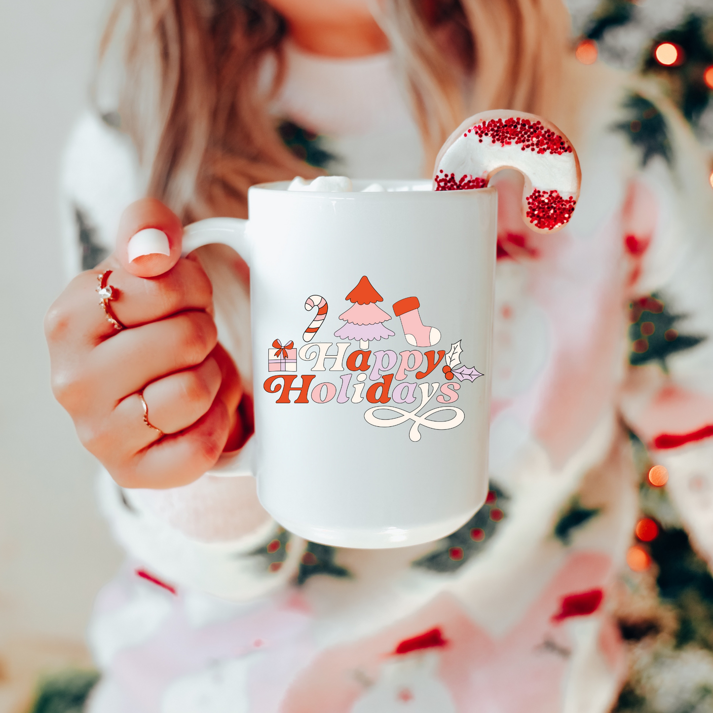Happy Holidays Ceramic 15oz Mug