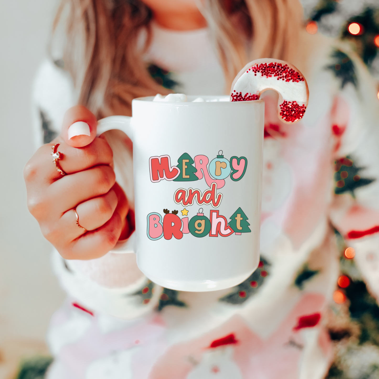 Retro Merry & Bright Ceramic 15oz Mug