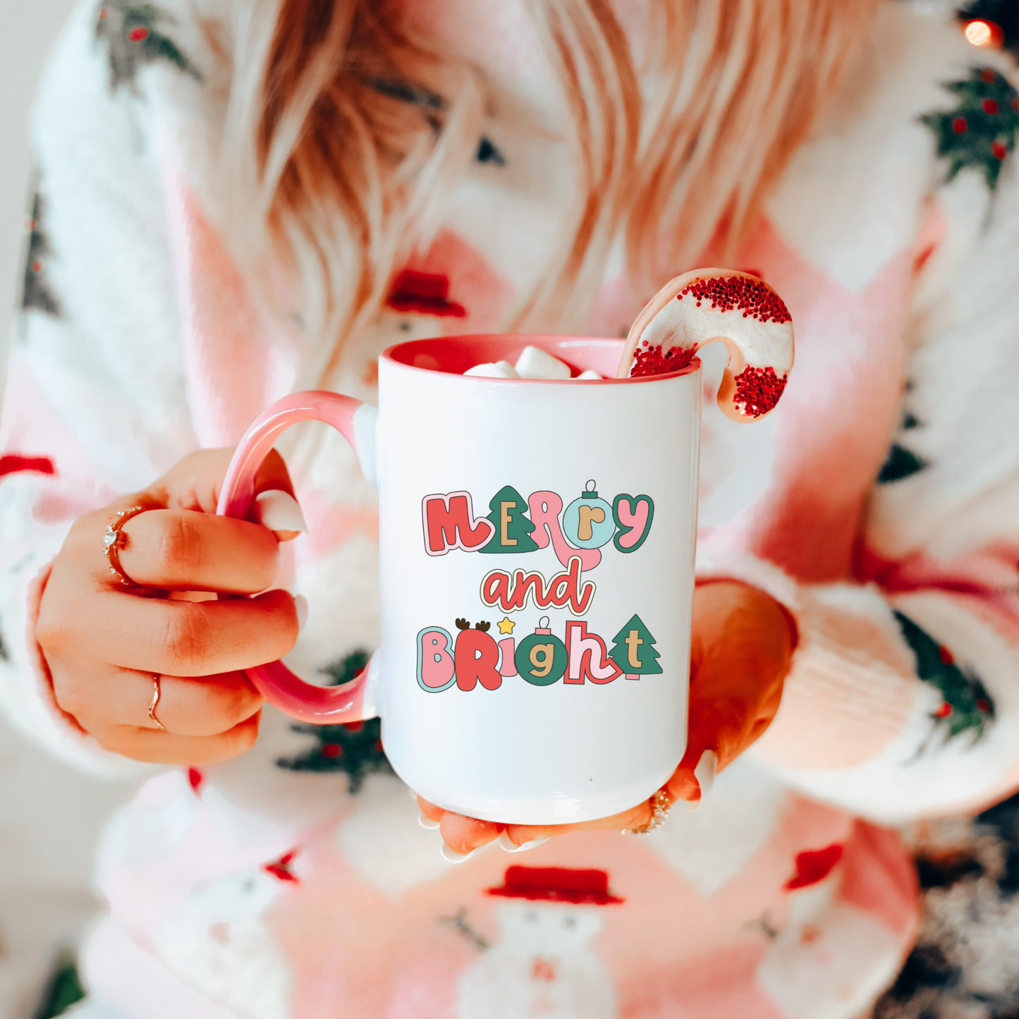 Retro Merry & Bright Ceramic 15oz Mug