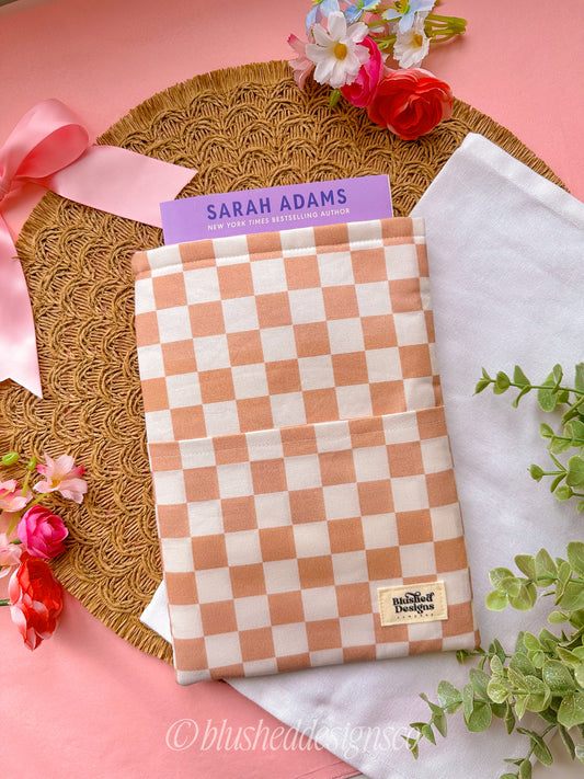Neutral Checker Book Sleeve