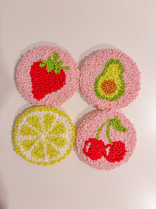 Fruit Punch Needle Car Coasters (Set of 2)
