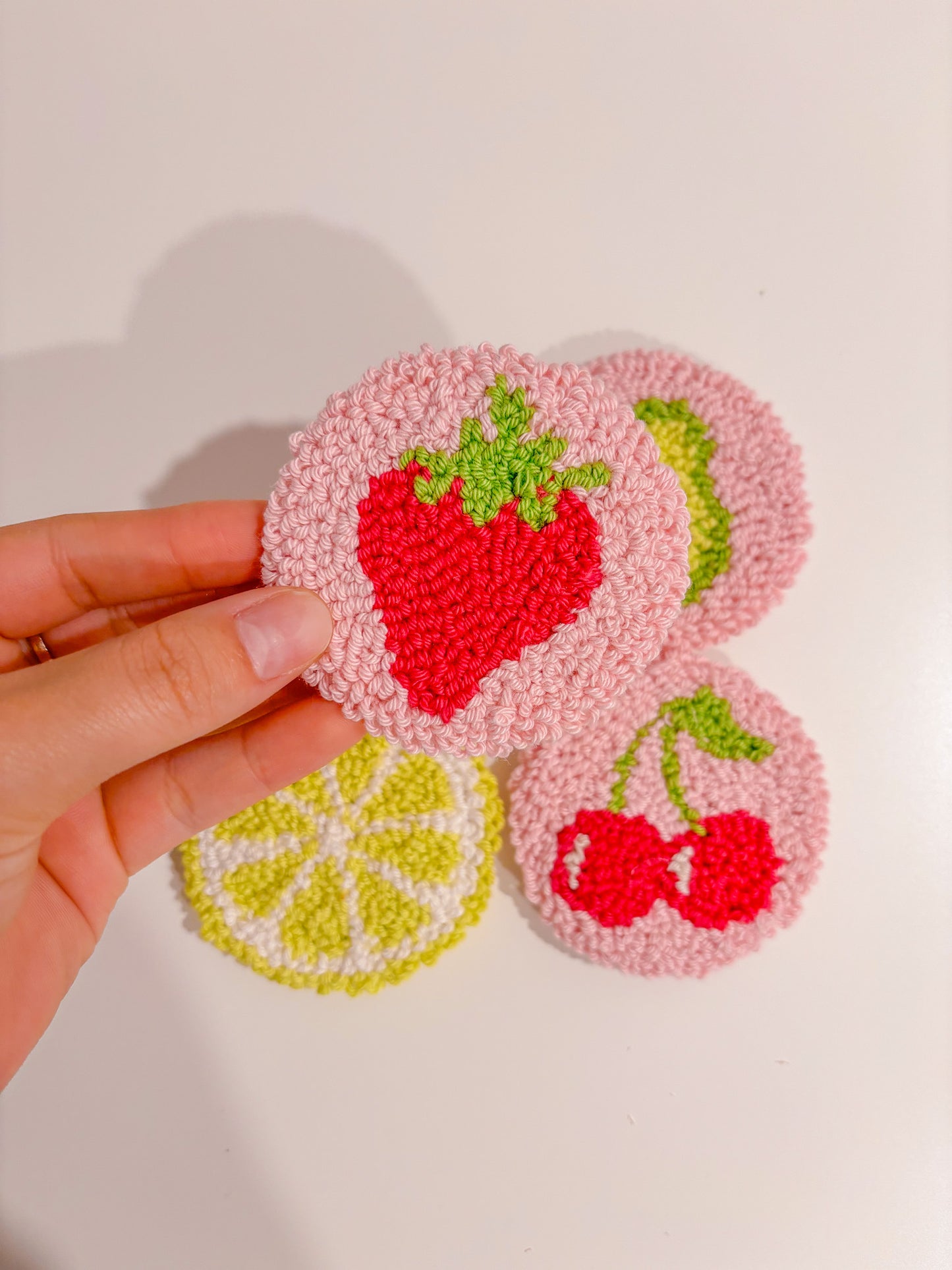 Fruit Punch Needle Car Coasters (Set of 2)