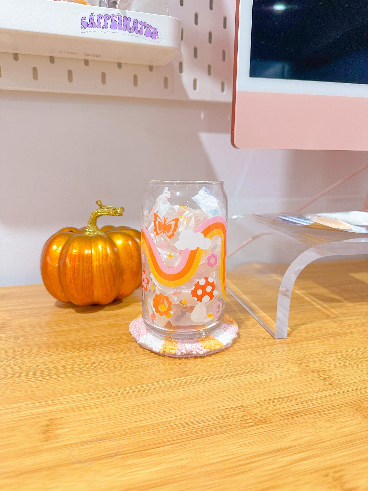 Mushie Vibes Glass Cup