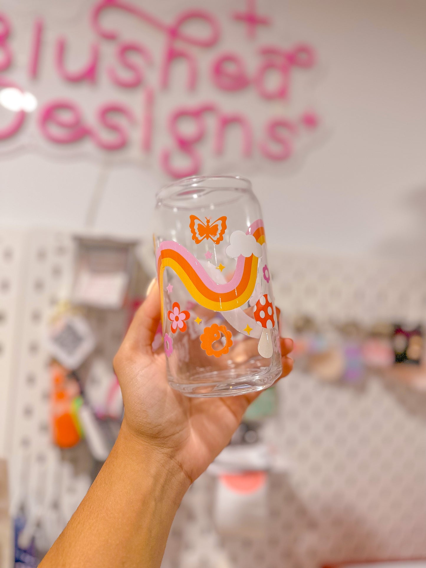 Mushie Vibes Glass Cup