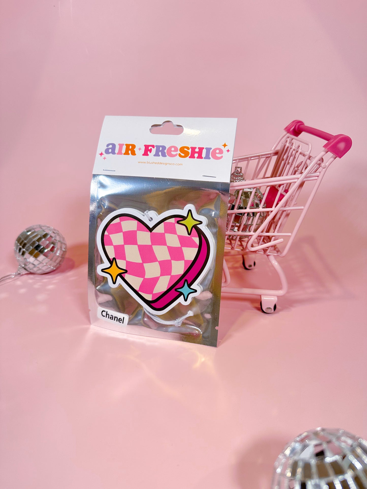 Checkered Heart Air Freshener (Chanel Scent)
