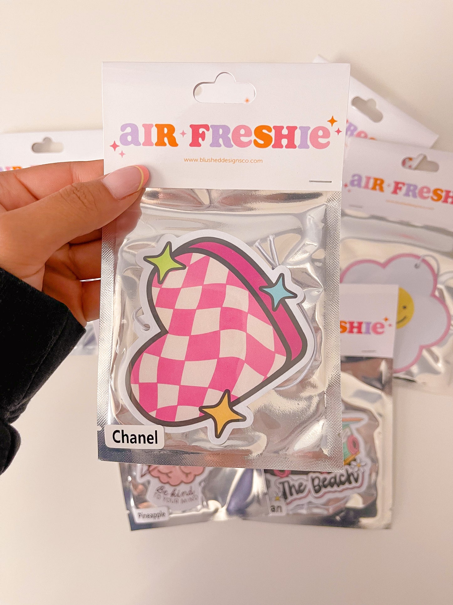 Checkered Heart Air Freshener (Chanel Scent)