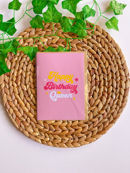 Happy Birthday Queen Card with Kraft Envelope