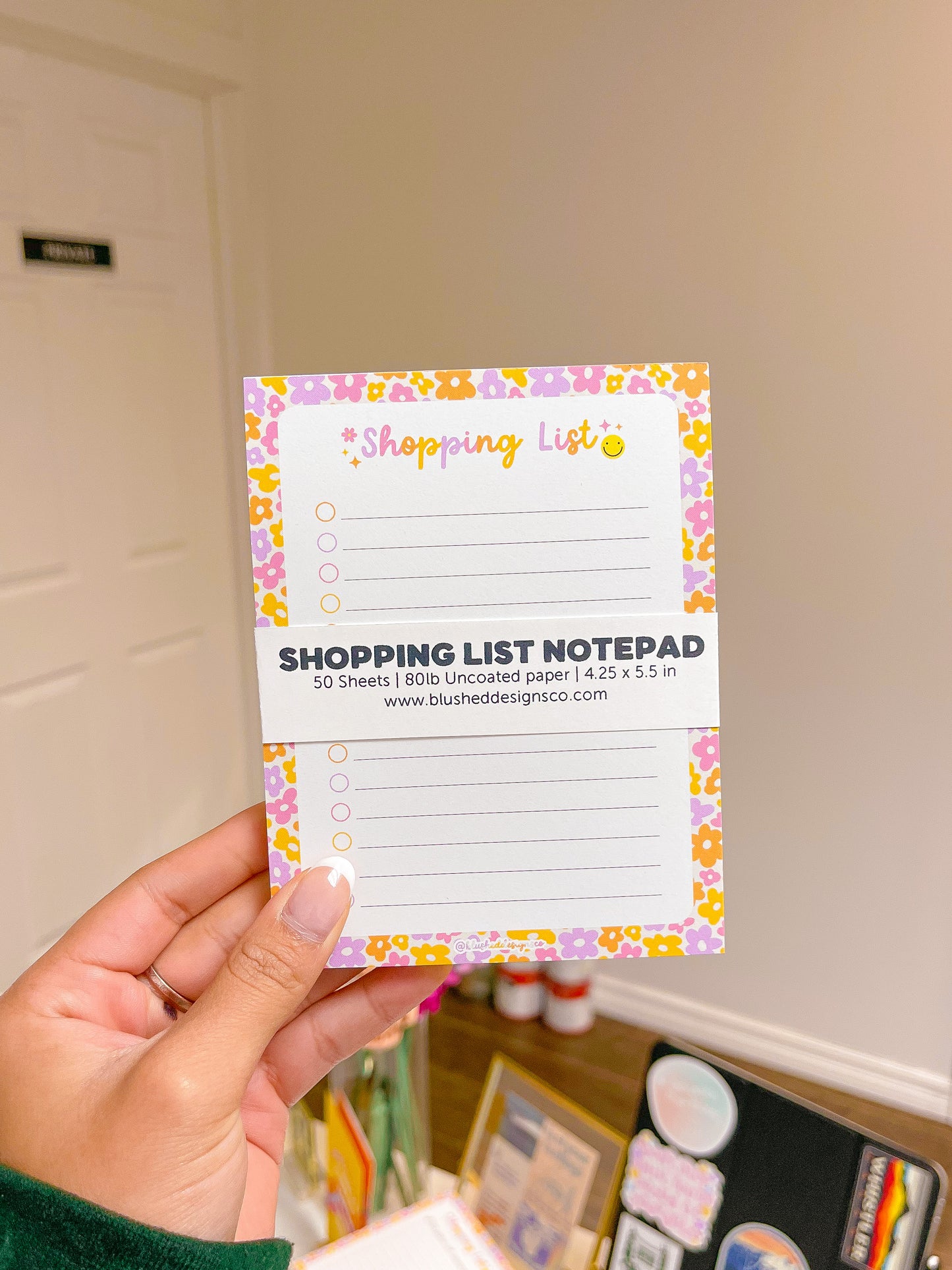 Floral Shopping List Notepad