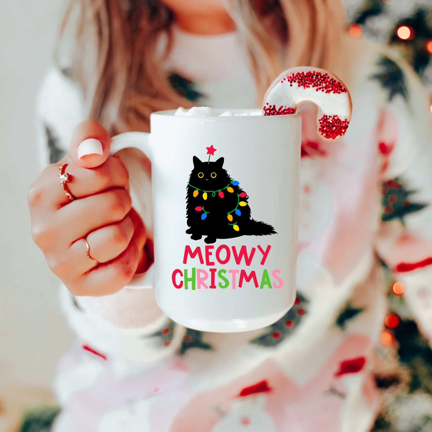 Meowy Christmas Ceramic 15oz Mug