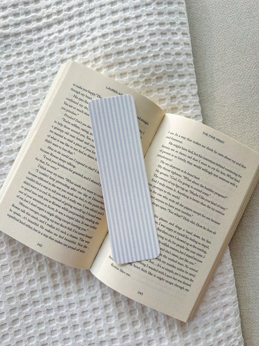 Baby Blue Stripes Linen Bookmark