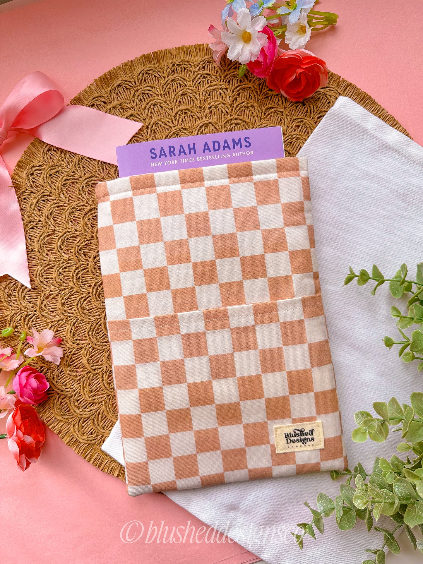 Neutral Checker Book Sleeve