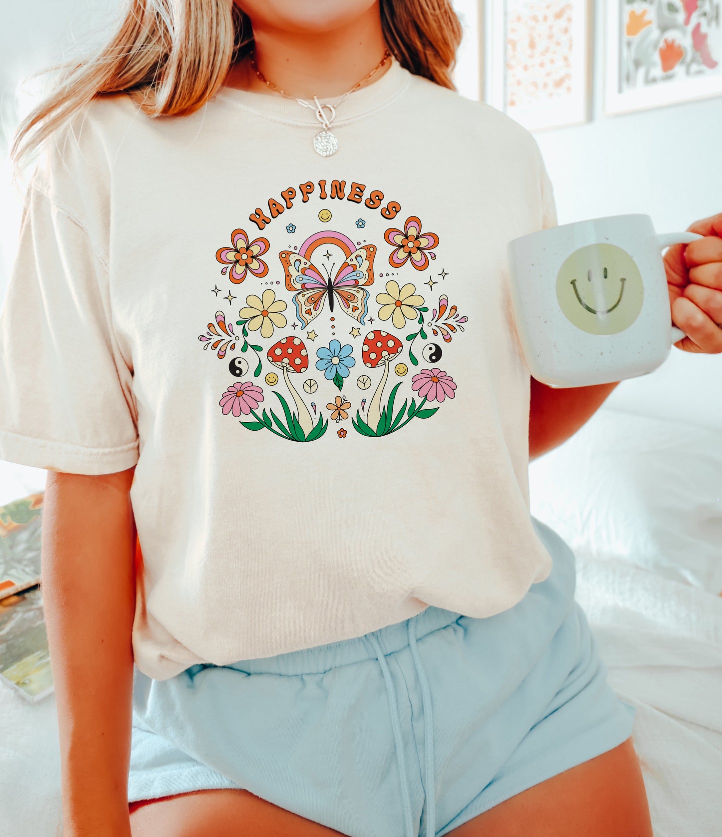 Happiness Groovy Tee (Comfort Colours)