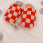 Pink Checkered Slippers