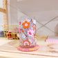 Groovy Mushroom & Rainbows Glass Cup