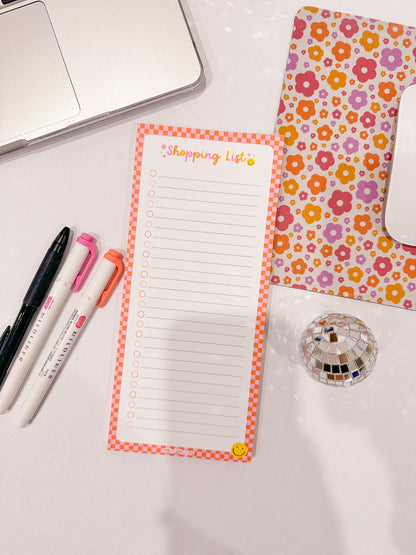 Happy Checker Shopping List Notepad