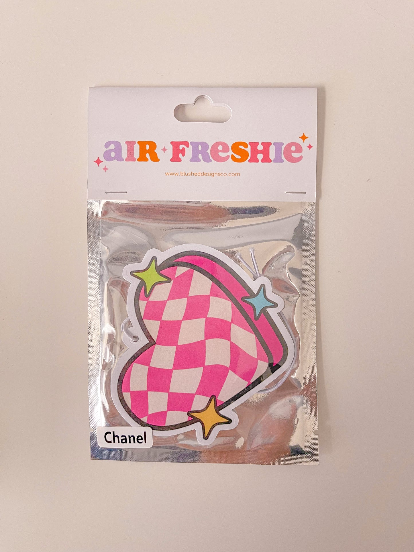 Checkered Heart Air Freshener (Chanel Scent)