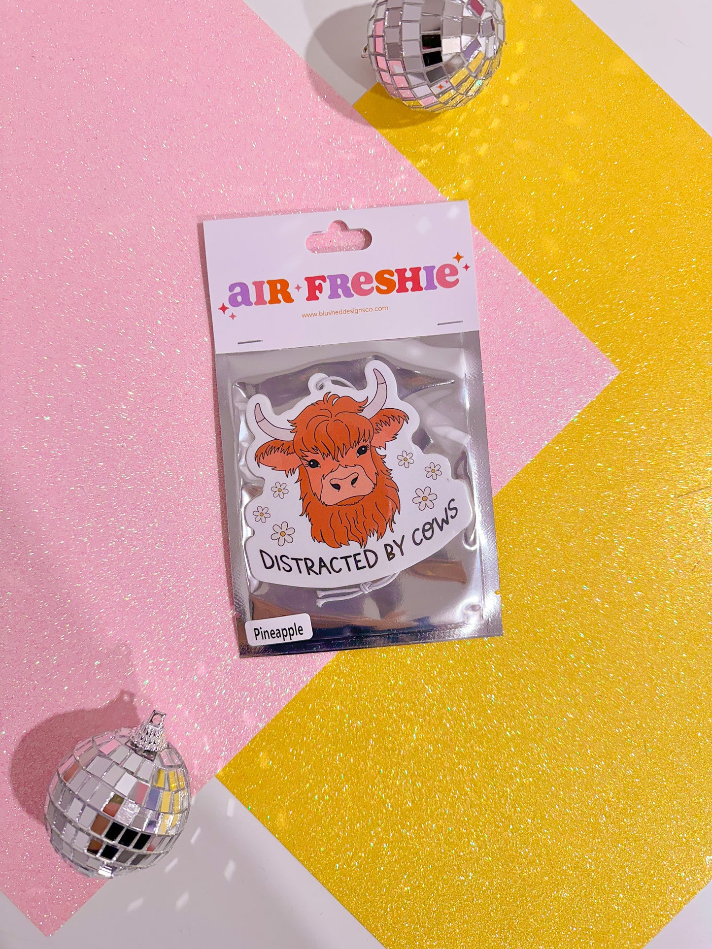 Distracted by Cows Air Freshener (Pineapple Scent)