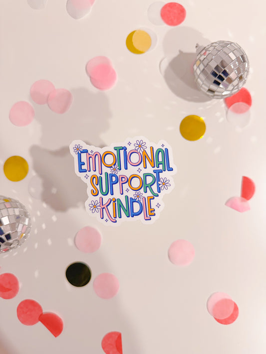Emotional Support Kindle Vinyl Sticker
