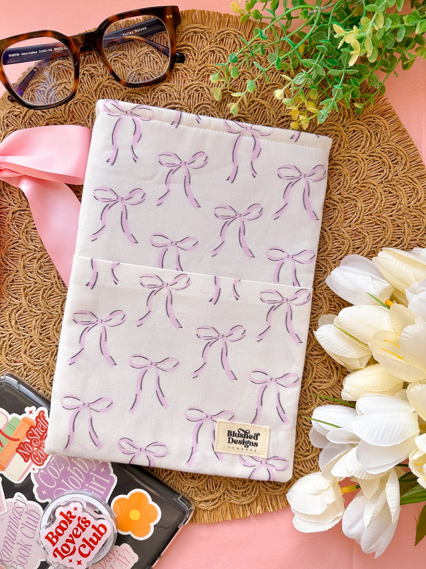 Lavender Bows Book Sleeve