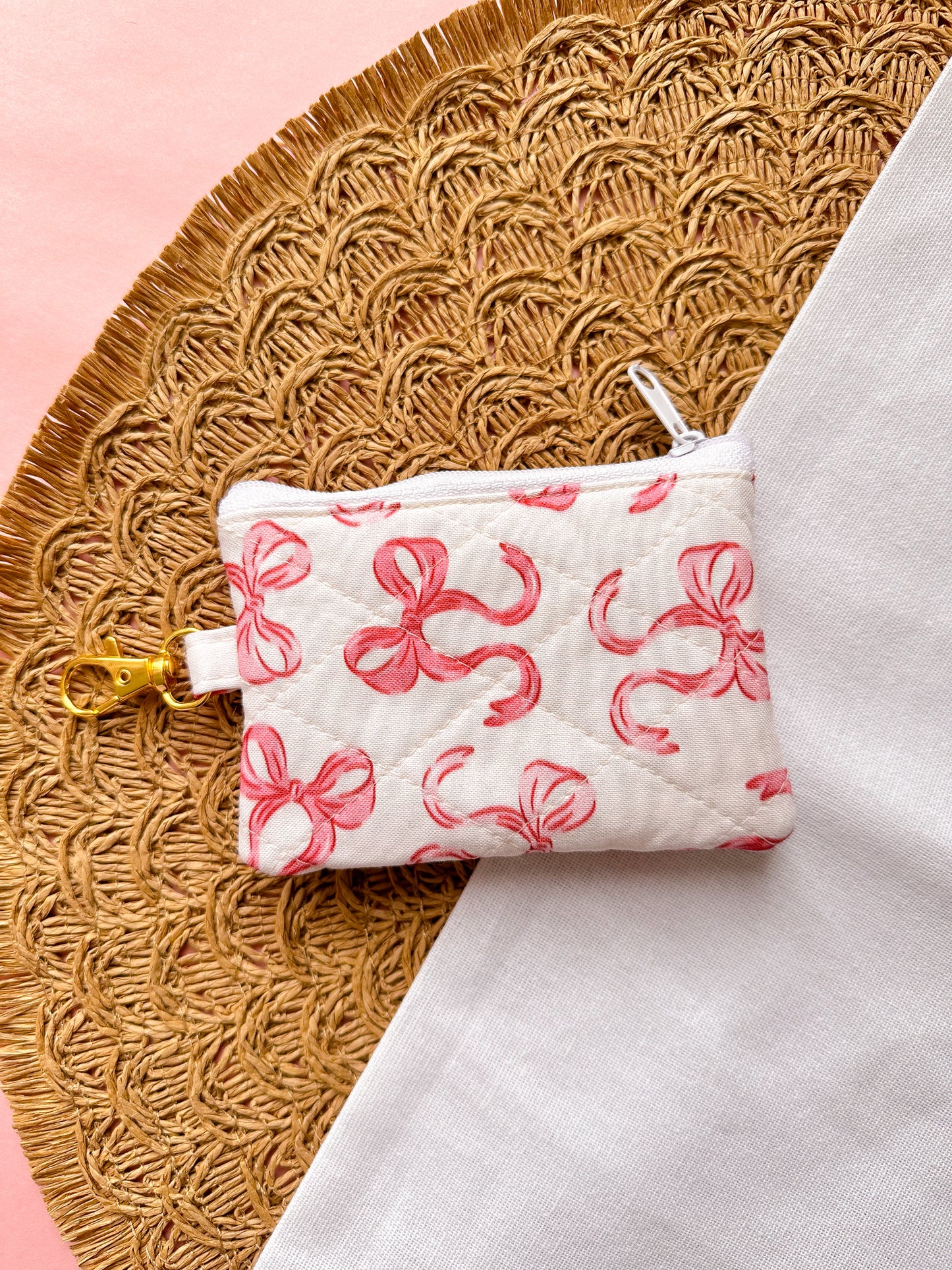Pink Bows Mini Pouch