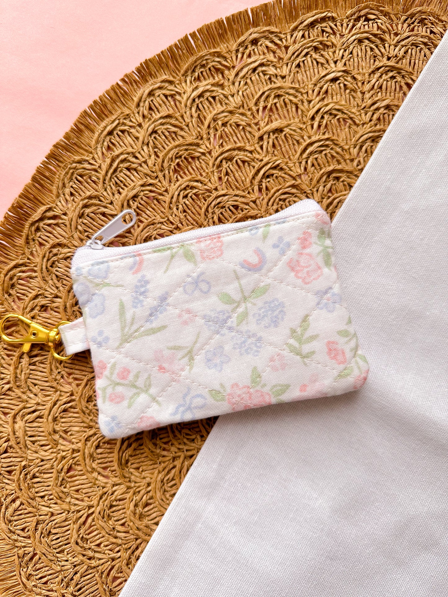 Vintage Florals & Bows Mini Pouch