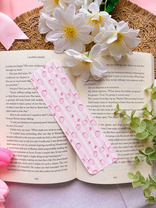 Strawberry Fields Linen Bookmark