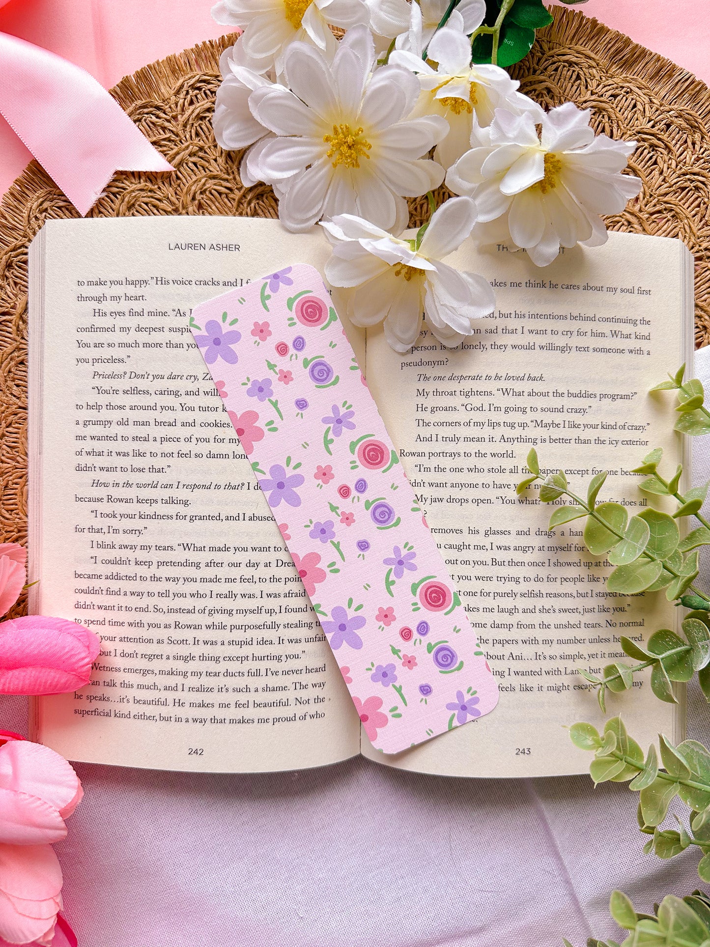 Wisteria Linen Bookmark