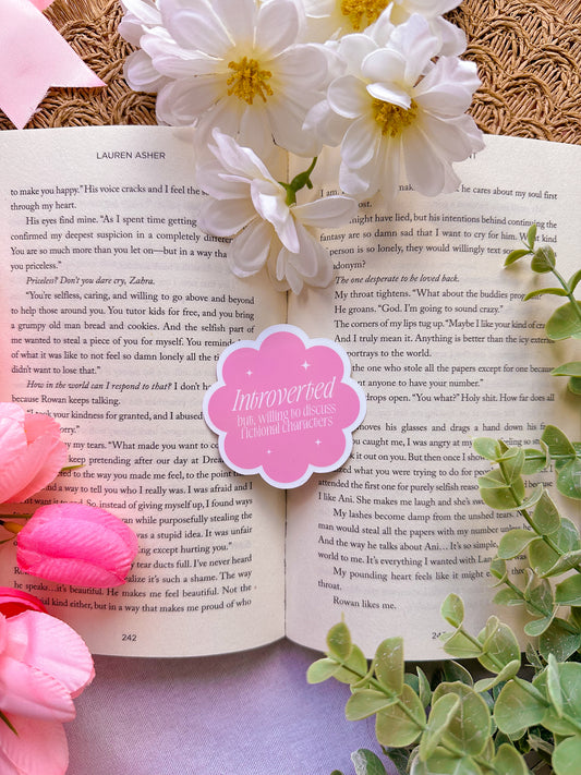 Introverted (but willing to discuss books) Vinyl Sticker