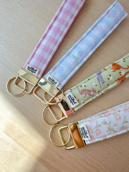 Pink Gingham Wristlet