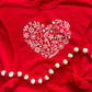 Holiday Heart Doodle Red Crewneck