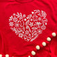Holiday Heart Doodle Red Crewneck
