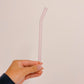 Pink Bent Glass Straw