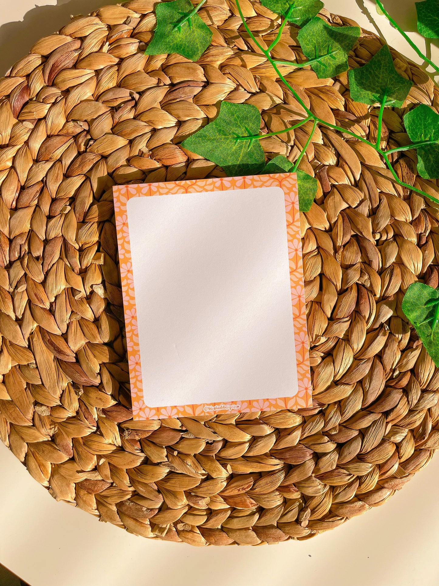 Floral Blank Notepad