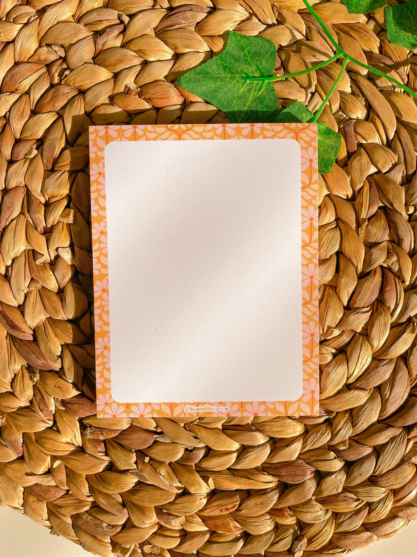 Floral Blank Notepad